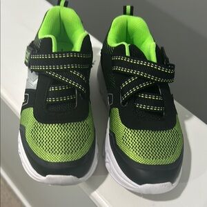 Athletic Works Green and Black Sneakers Slip-On Breathable Design